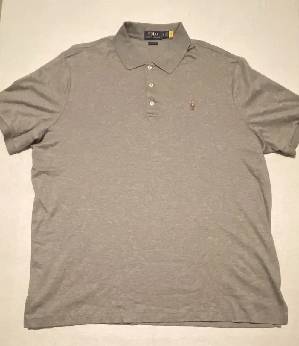 Polo Ralph Lauren Polo Shirt Men’s XL Gray Classic Fit Cotton Short Sleeve